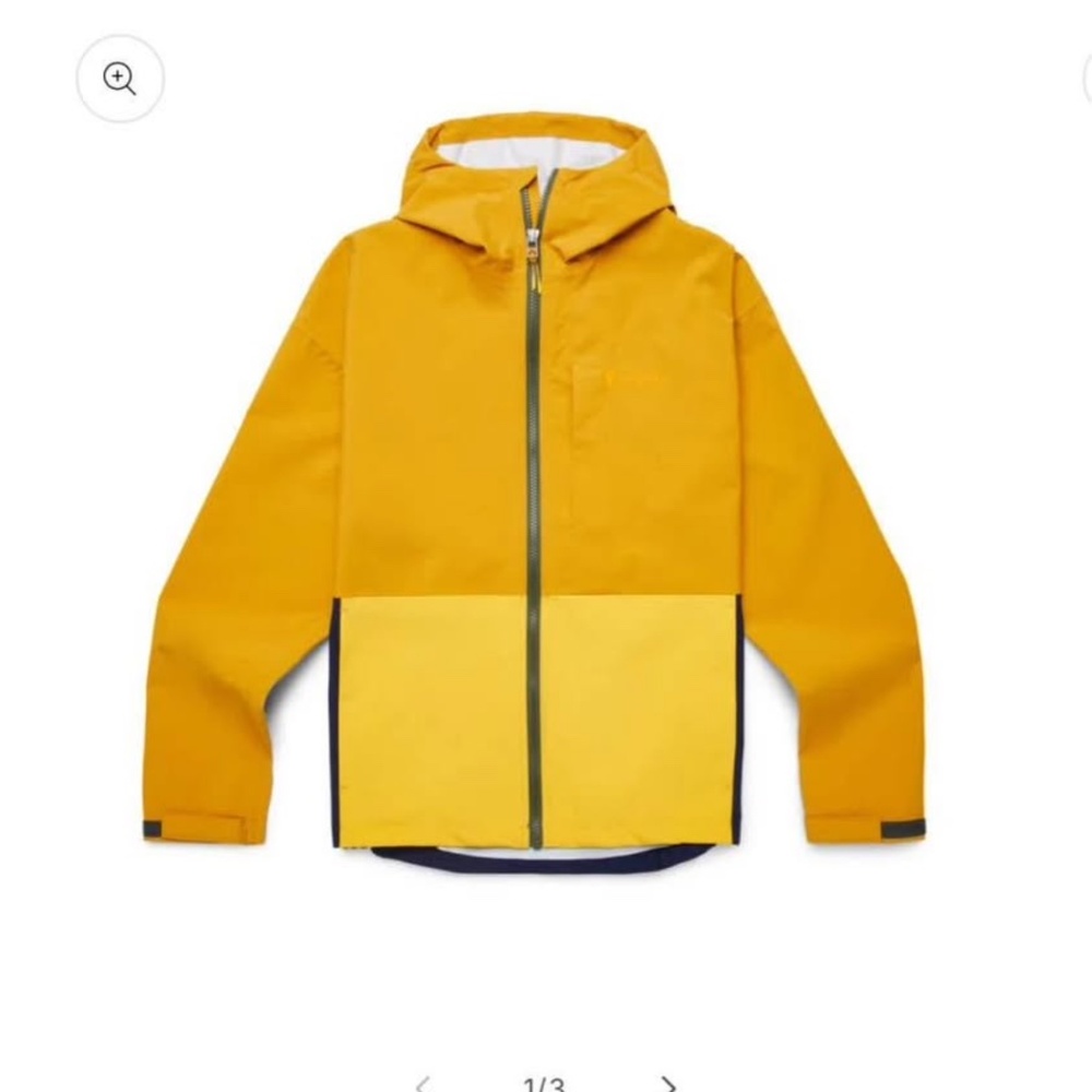 Cotopaxi women’s rain slicker jacket yellow small